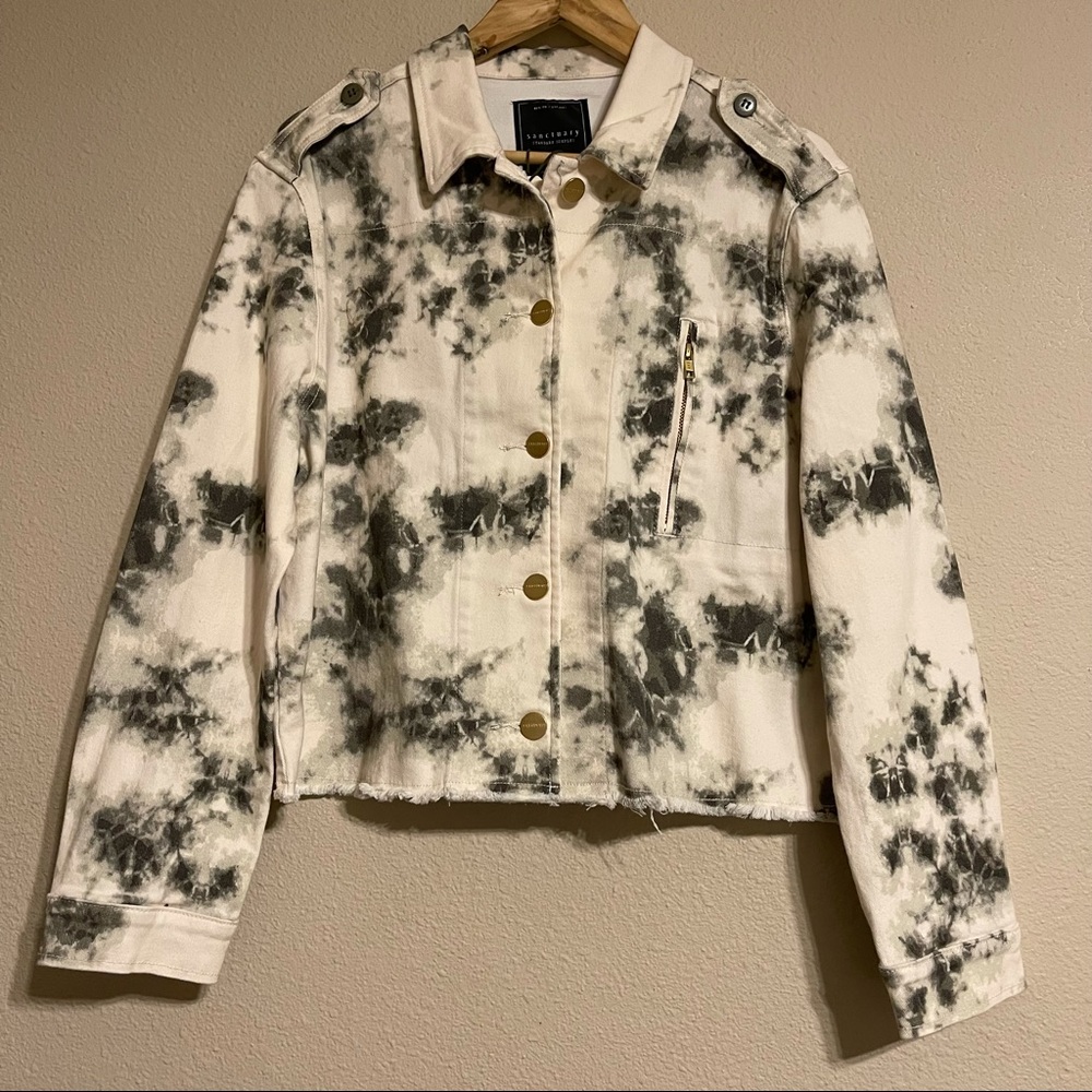 Sanctuary Jayden Tie Dye Cotton Blend Trucker Jacket - Picture 2 of 11